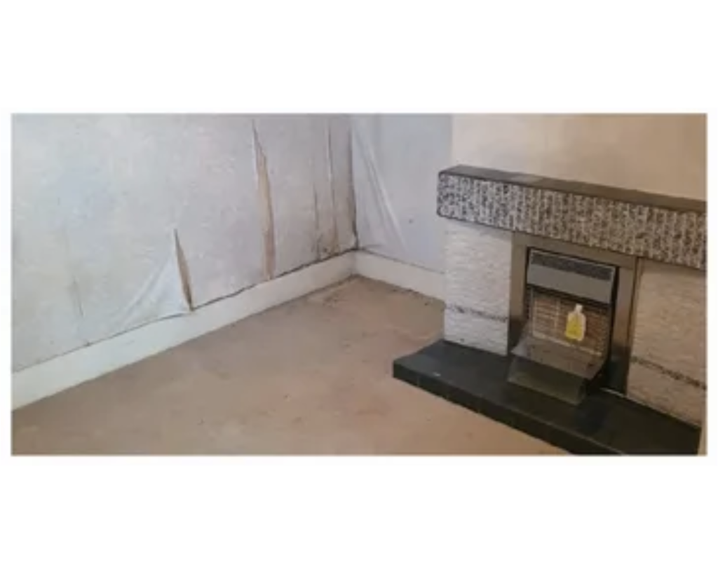 a fireplace in a room